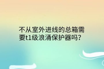 不從室外進(jìn)線的總箱需要t1級浪涌保護(hù)器嗎？