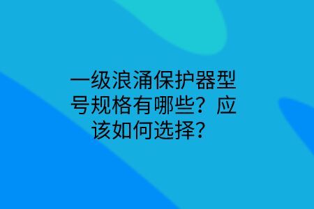 一級浪涌保護器型號規格有哪些？應該如何選擇？