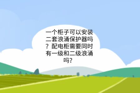 一個(gè)柜子可以安裝二套浪涌保護(hù)器嗎？配電柜需要同時(shí)有一級(jí)和二級(jí)浪涌嗎？