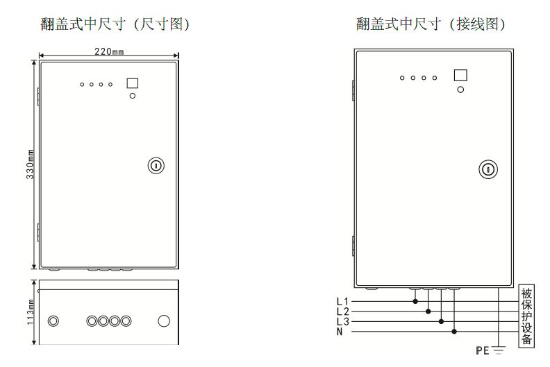 一級交流電源防雷箱（T1 10/350us測試、箱式結(jié)構(gòu)、帶雷電計(jì)數(shù)狀態(tài)指示）