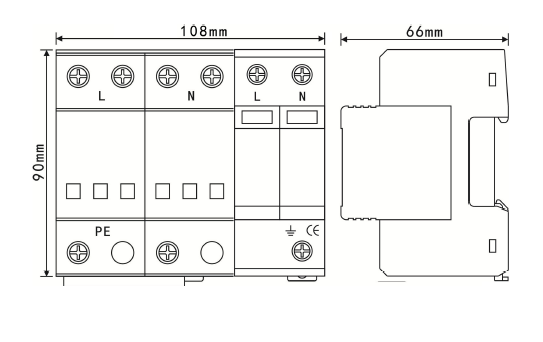 SPD2單相第一二級BC復(fù)合型電源防雷器件組-開關(guān)型+限壓型組合式過電壓保護(hù)器