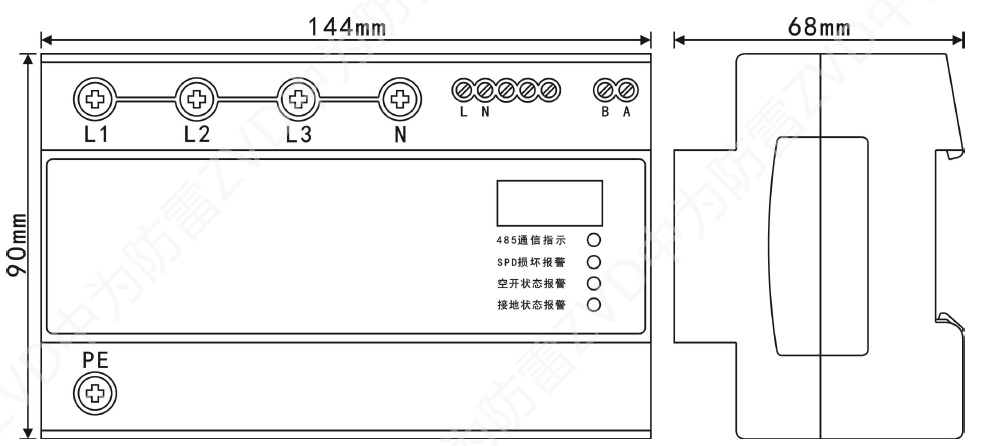 三相智能電源防雷器（SPD+監(jiān)測模塊一體化設(shè)計(jì)）